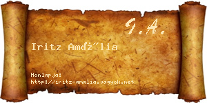 Iritz Amália névjegykártya